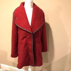 Simply Noelle red Coat with large lapel Size S/M
